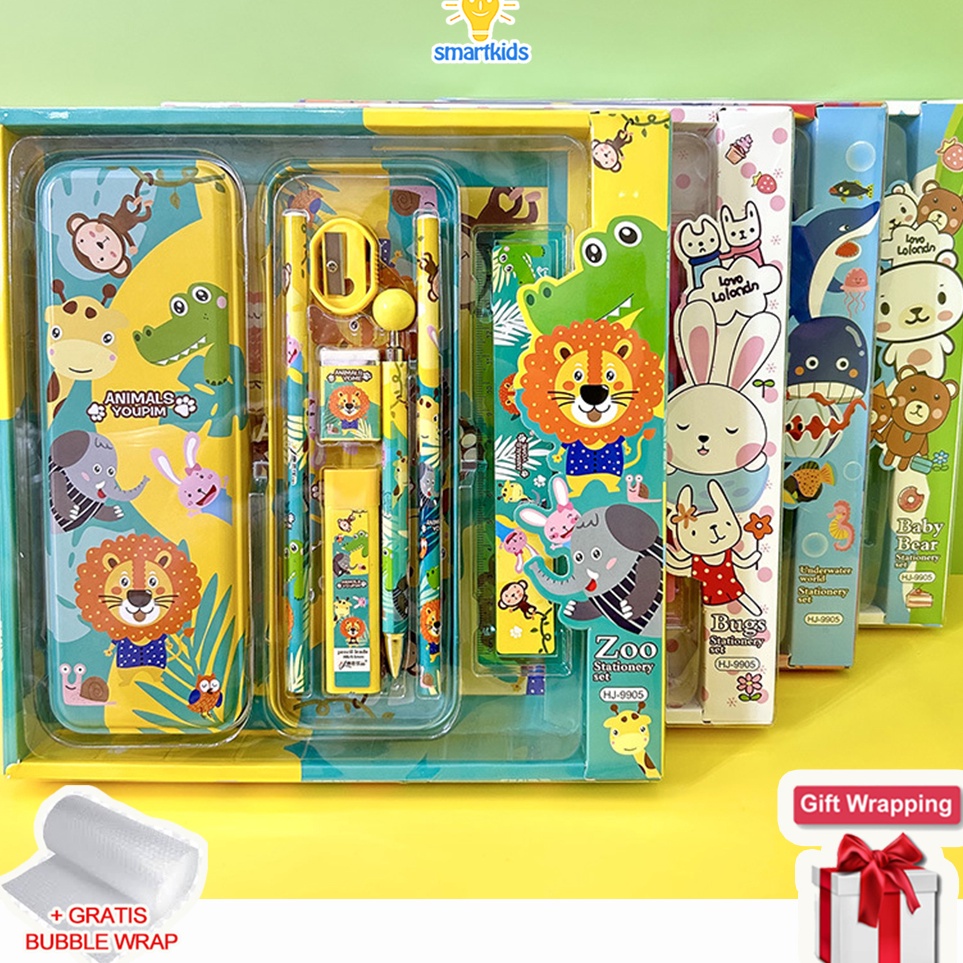

Pabrik Alat Tulis Set paket Komplit 7 in 1 Stationery complete lengkap Kotak Pensil Anak Souvenir Hadiah kado Sekolah karakter kartun lucu animal hewan perlengkapan tulis tempat pensil