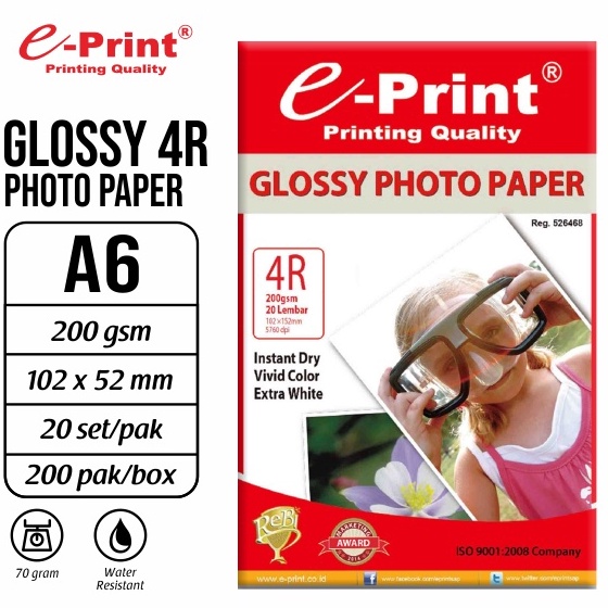 

Update Murah ePrint Glossy Photo Paper 4R A6