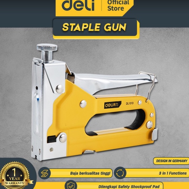 

KODE W1K6 Deli Staple GunStaples Tembak 3 in 1 Chromium molybdenum Bisa 3 Jenis Staples EDL1313 Alat Perkakas