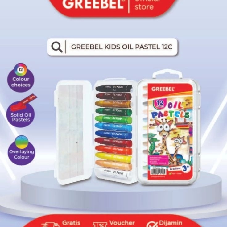 

Borong Laris GREEBEL Crayon 12 Warna Oil Pastel Greebel 12 Warna