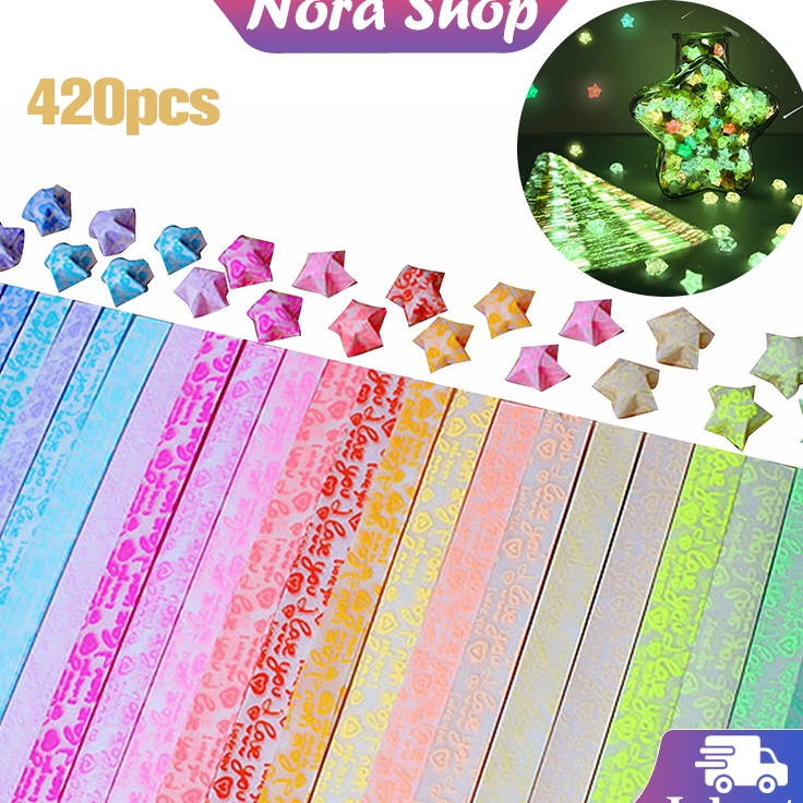 

Lagi Ramai 42Pcs Kertas Origami Bintang Origami Star Paper Star Strips Kertas Bintang Glow In The Dark Kertas Lipat Bintang