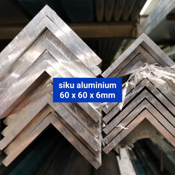Kirim langsung  Siku Aluminium 6 x 6 x 6mm  siku alumunium harga per 1cm promo hari ini