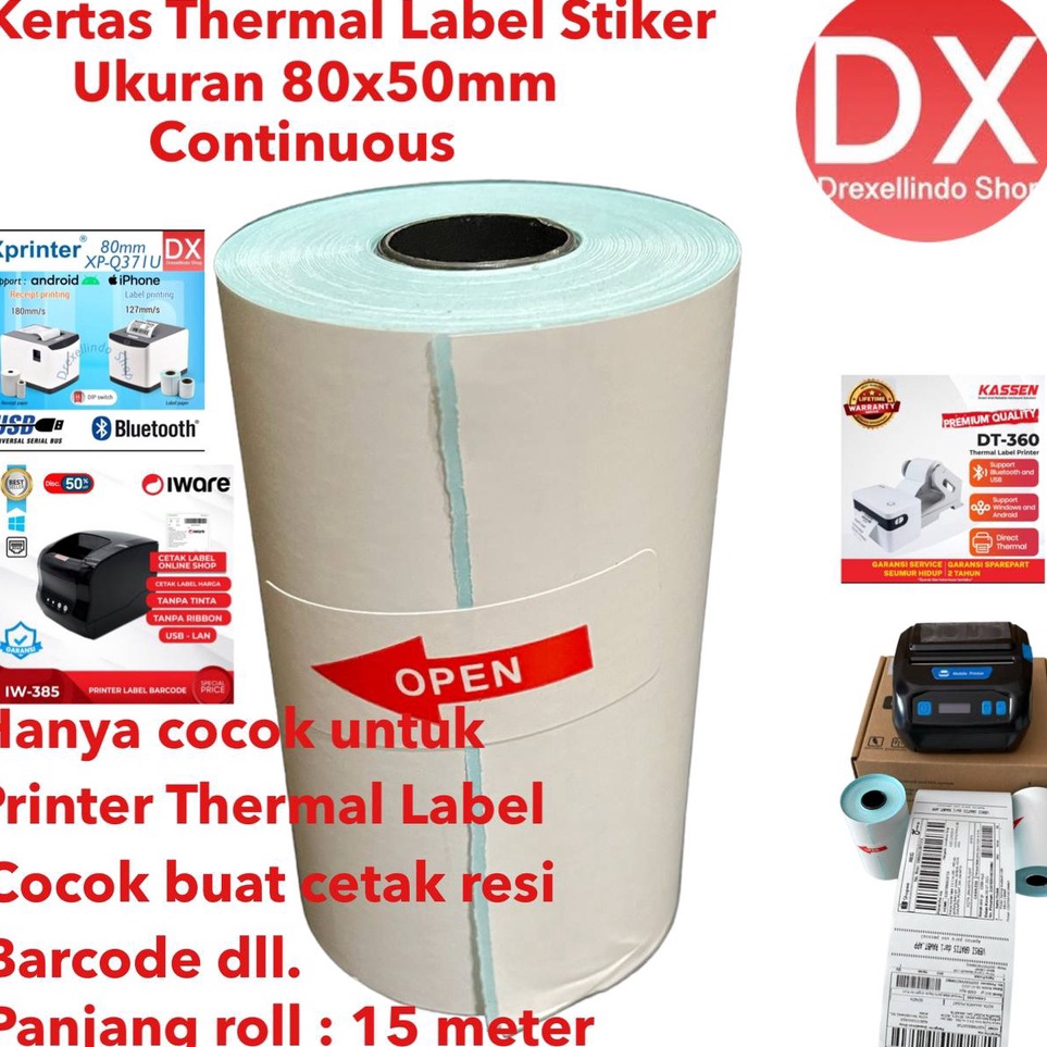 

Serba Untung Kertas Label thermal stiker 8x5mm continuous untuk printer LABEL BIRU SMARTCOM