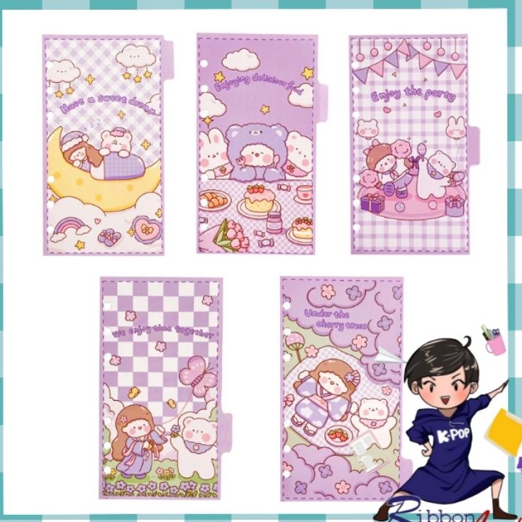 

Murah Diskon 5 Pcs A6 Index Divider Kertas Binder Motif BESTIE CARTOON