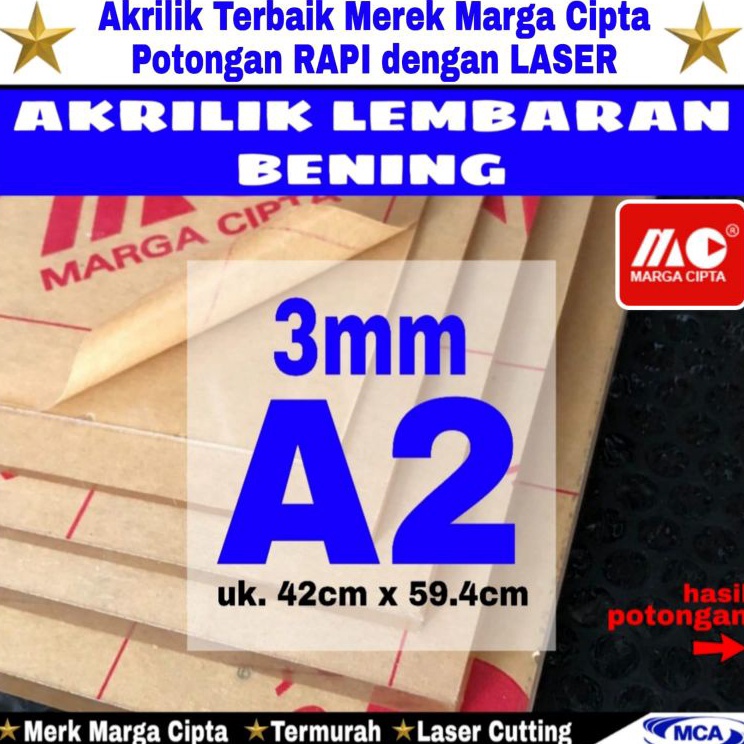 

Super Model AKRILIK lembaran 3mm uk A2 Akrilik bening Marga cipta Acrylic