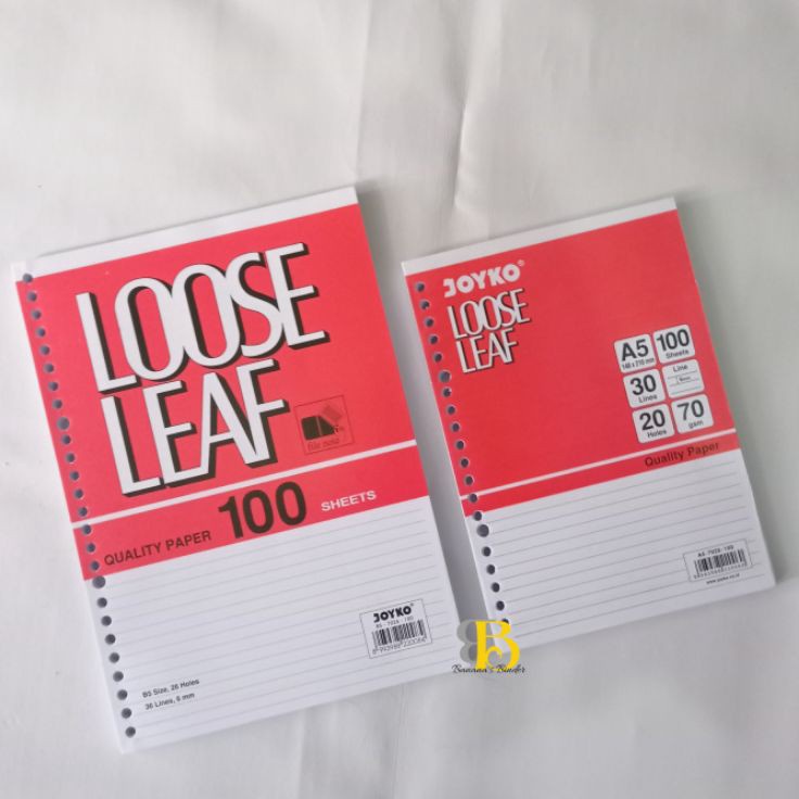 

Promo Terunik Kertas Binder Garis Loose Leaf B5 dan A5 isi 1lbr