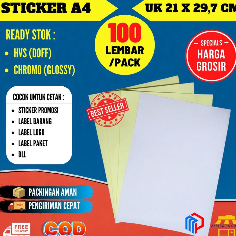 

Grosir Spesial STIKER LABEL A4 ISI 1 LEMBAR KERTAS STICKER A4