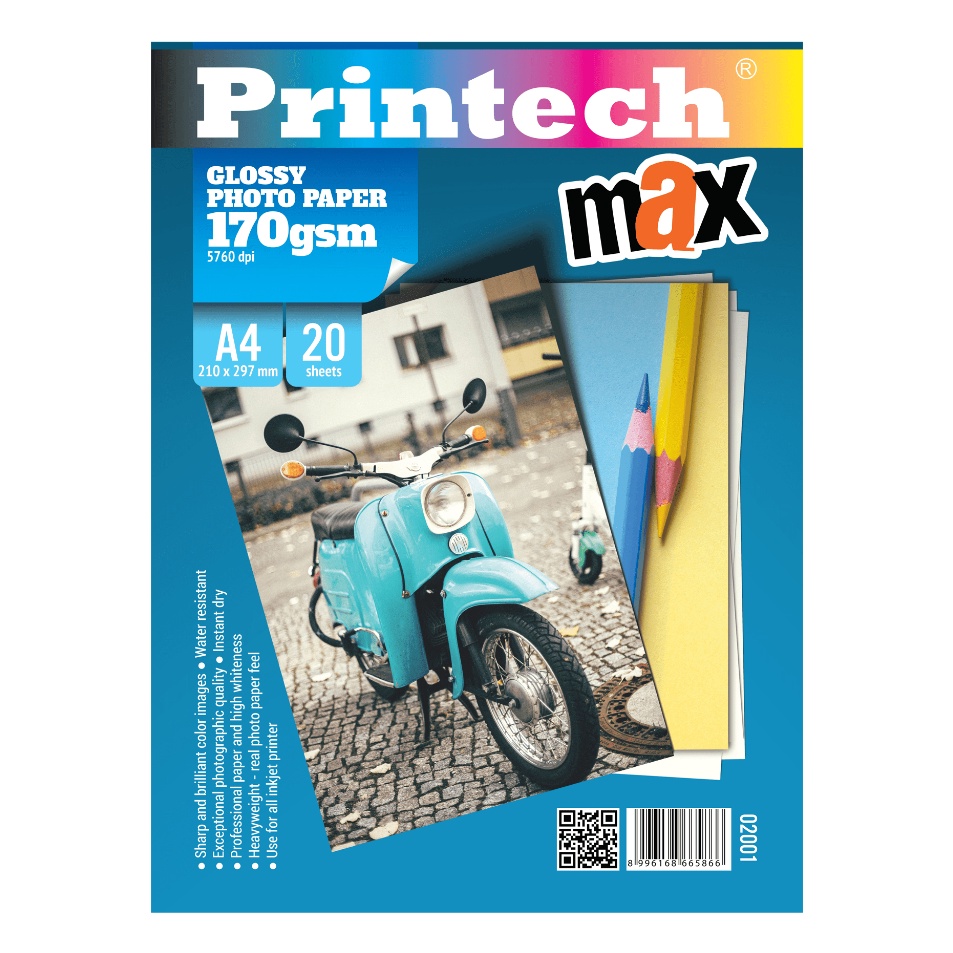 

Dapatkan Hari Ini Kertas Foto Photo Paper PRINTECH Glossy MAX A4 17g 21