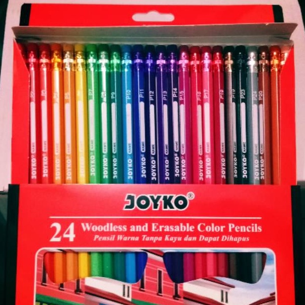 

Super Shopping Pensil Warna Erasable 24 Warna Joyko Dapat Dihapus