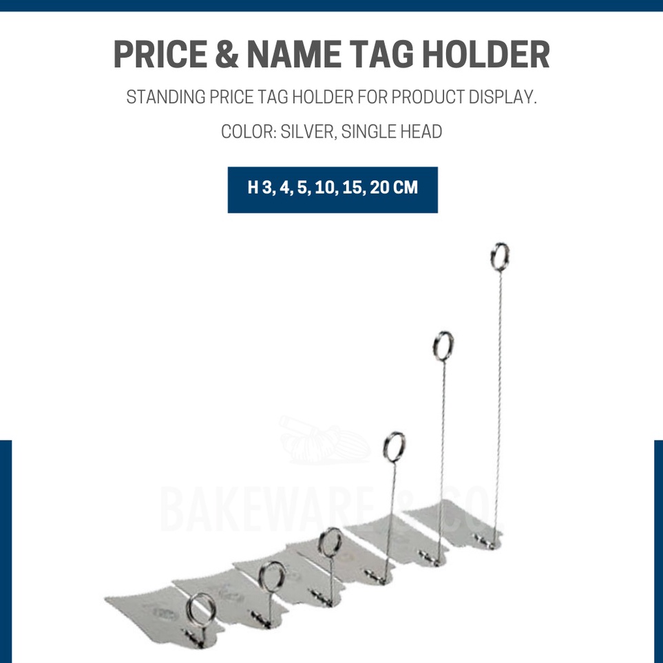 

Serbu Produk Price Name Tag Standing Display Holder Stainless Food Grade Single Ring