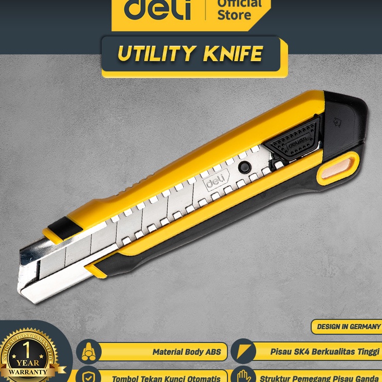 

Promo Gembira Deli Utility Knife Cutter Pisau SK4 Pisau DoubleTeeth EDL25