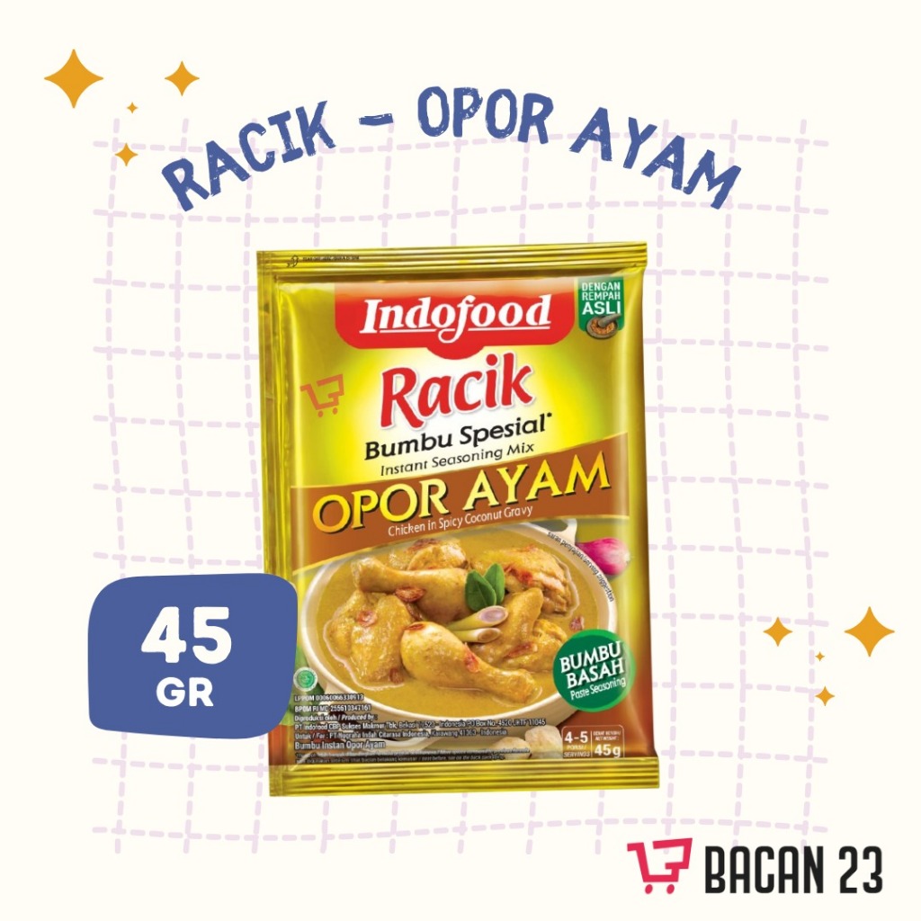 

Bumbu Racik Indofood Opor Ayam (45 Gr) / Bumbu Instan - Bumbu Dapur / Bacan23 Bacan 23