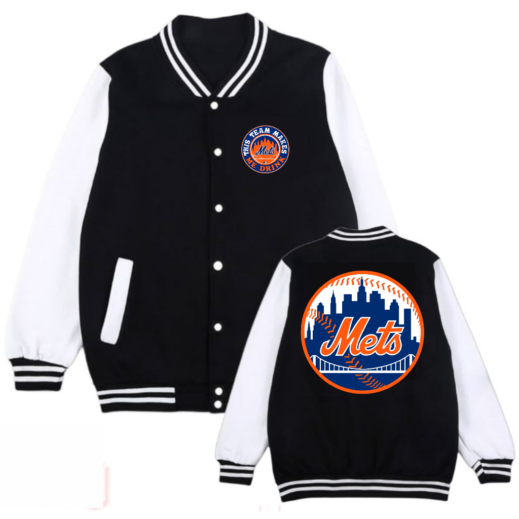 JAKET VARSITY BASEBALL PRIA NEW YORK METS  BIG SIZE JUMBO