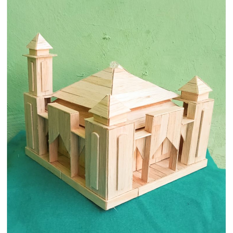 miniatur masjid dari stik es krim