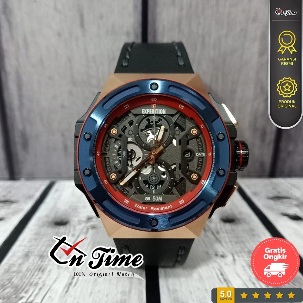 Expedition E 6818 MCL Kulit Jam Tangan Pria Sport Original