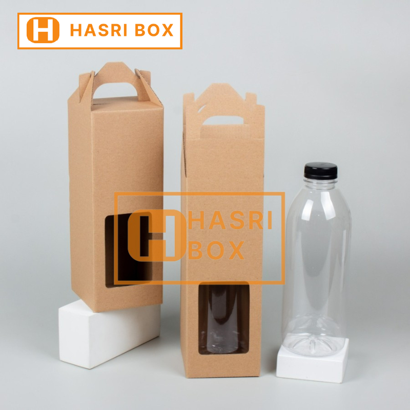 Dus Botol 1 liter Box Dus Jinjing Dus Toples Jar Bulat Kotak Packaging Dus Botol Kale 1 liter - 10pc