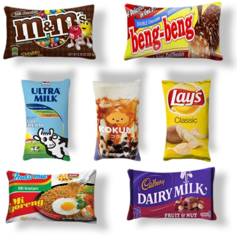 Bantal Karakter Snack Bantal Busa Model Panjang Bantal Traveling