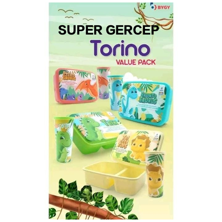 VALUE TORINO SET/LUNCH BOX SET TEMPAT MAKAN BOTOL MINUM/KOTAK MAKAN DAN BOTOL MINUM/KOTAK BEKAL ANAK