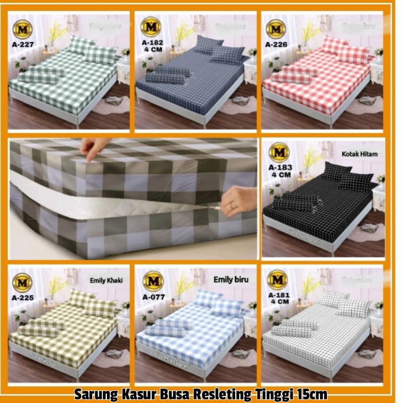 Sarung Kasur Busa Resleting Sprei Resleting Sarung Kasur Kapuk no 4  Sarung Kasur Single