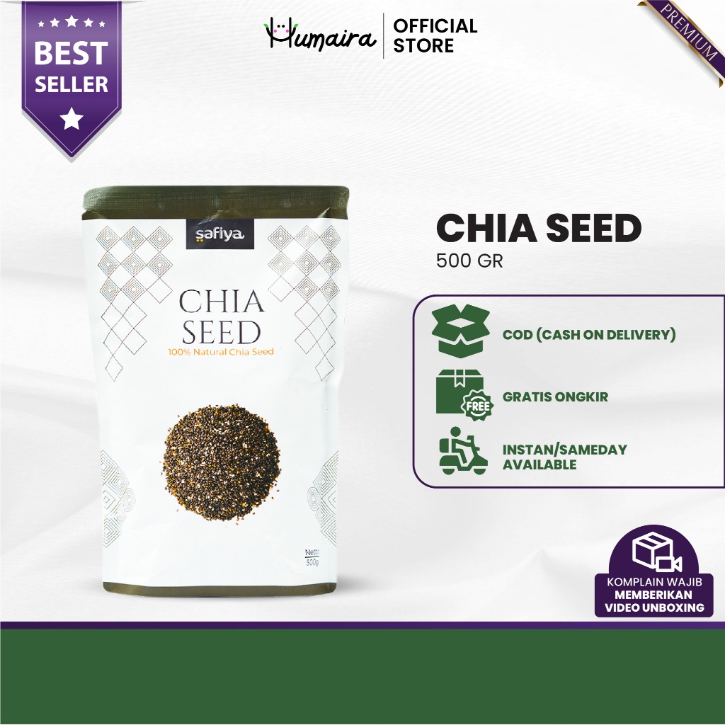 

Chia Seed Organic 500 Gram Black Chiaseed Premium Original Super Food