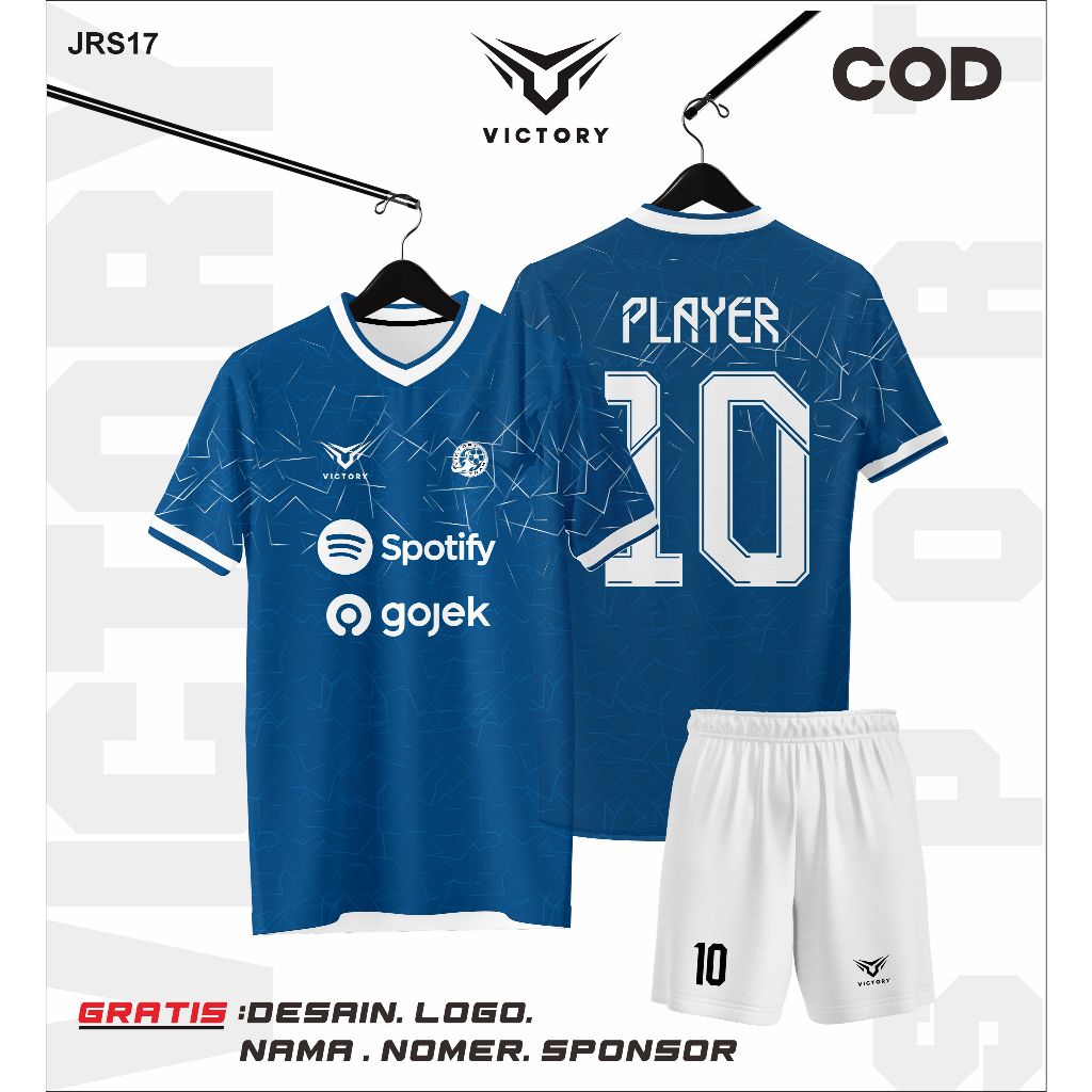JERSEY FUTSAL CUTOM FULL PRINTING FREE CUSTOM NAMA MOTIF BIRU POLOS SETELAN ANAK DEWASA
