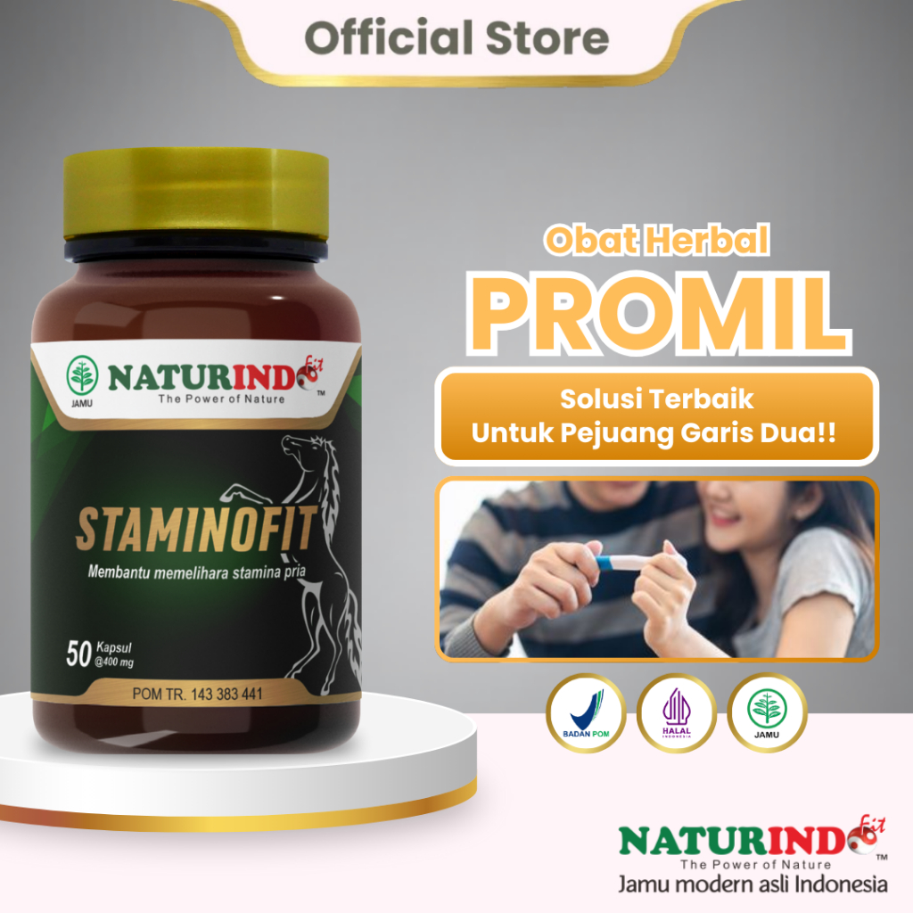 [BPOM] NATURINDO - STAMINOFIT Promil Obat Pria Cepat Hamil Penyubur Sperma Pria Kental Air Mani