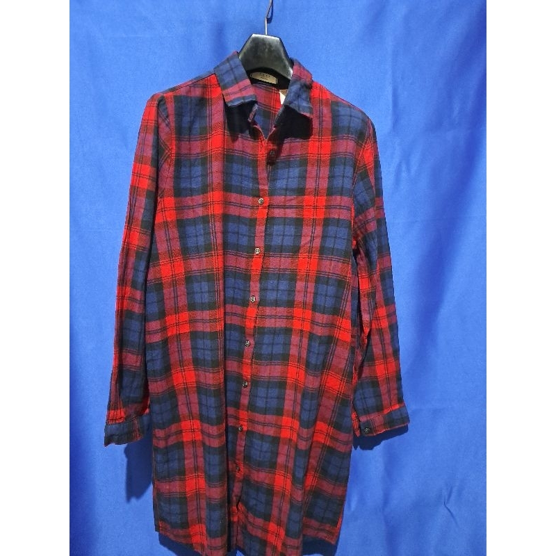 tunik kotak merah hitam