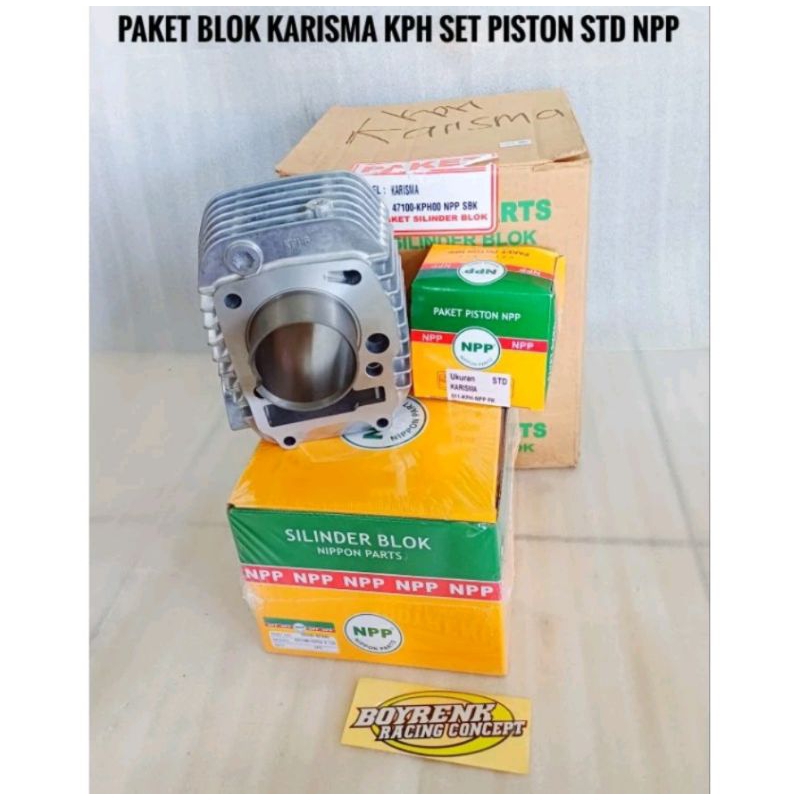 BLOK BORING SEHER SET KHARISMA SUPRA X 125 KARBU KPH SET PISTON STD NPP- BOYRENK RACING