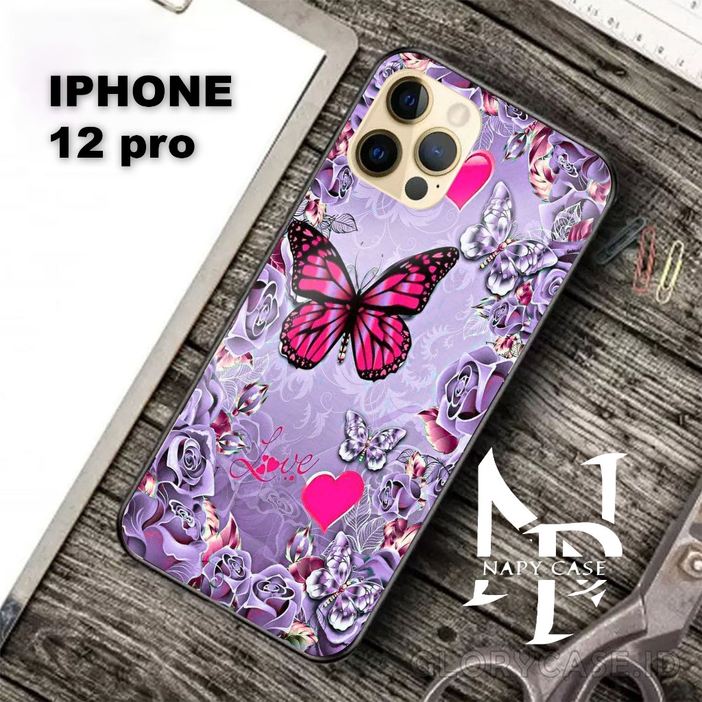 NAPY Case IPHONE 12 PRO BUTTERFLY- Casing IPHONE 12 PRO  - Case Hp - Casing Hp - Hardcase Glossy - H
