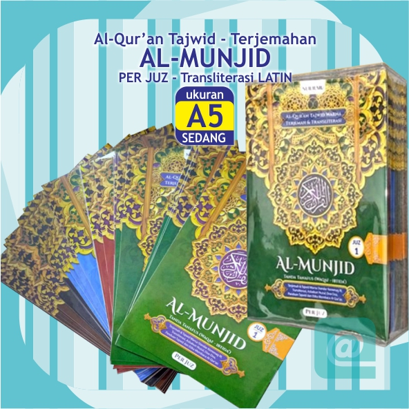 Al Quran Per Juz LATIN Al Munjid A5 SEDANG Mushaf 1 Juz 1 Buku Alquran Terjemahan Tajwid Tanafus Waq