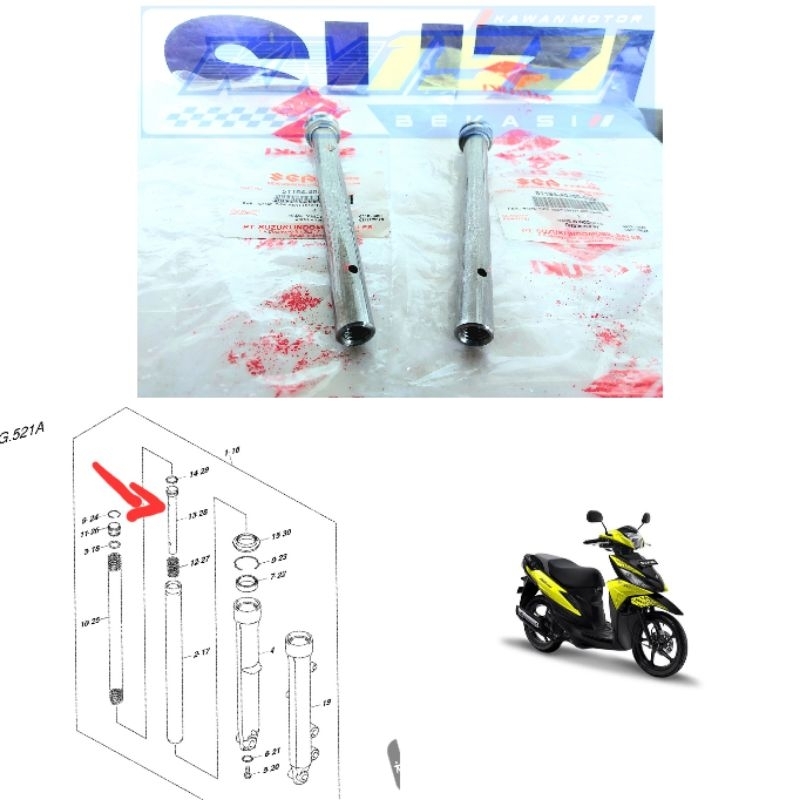 Pipa Suling Shock Shockbreaker Depan Suzuki Address Original SGP