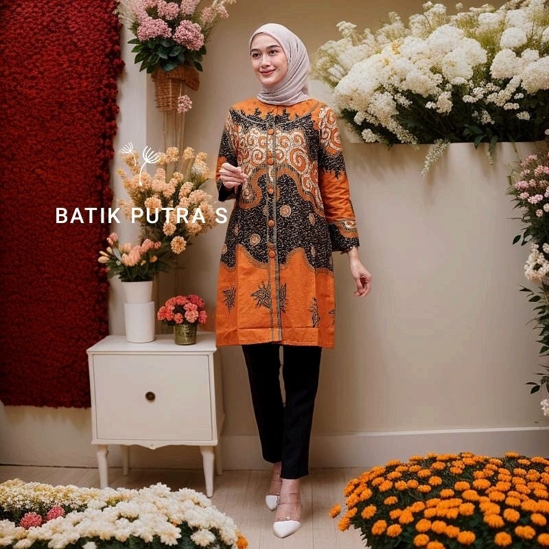 Tunik batik premium wanita bahan katun jaitan rapi sekelas butik full furing TRIKOD