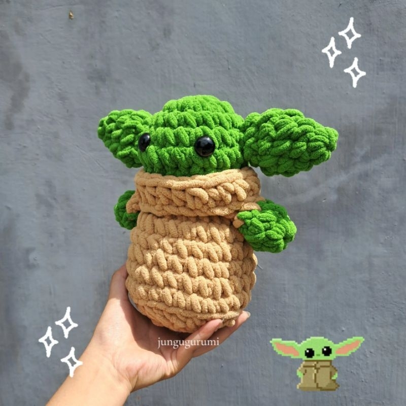 baby yoda doll crochet | boneka rajut baby yoda | jungugurumi