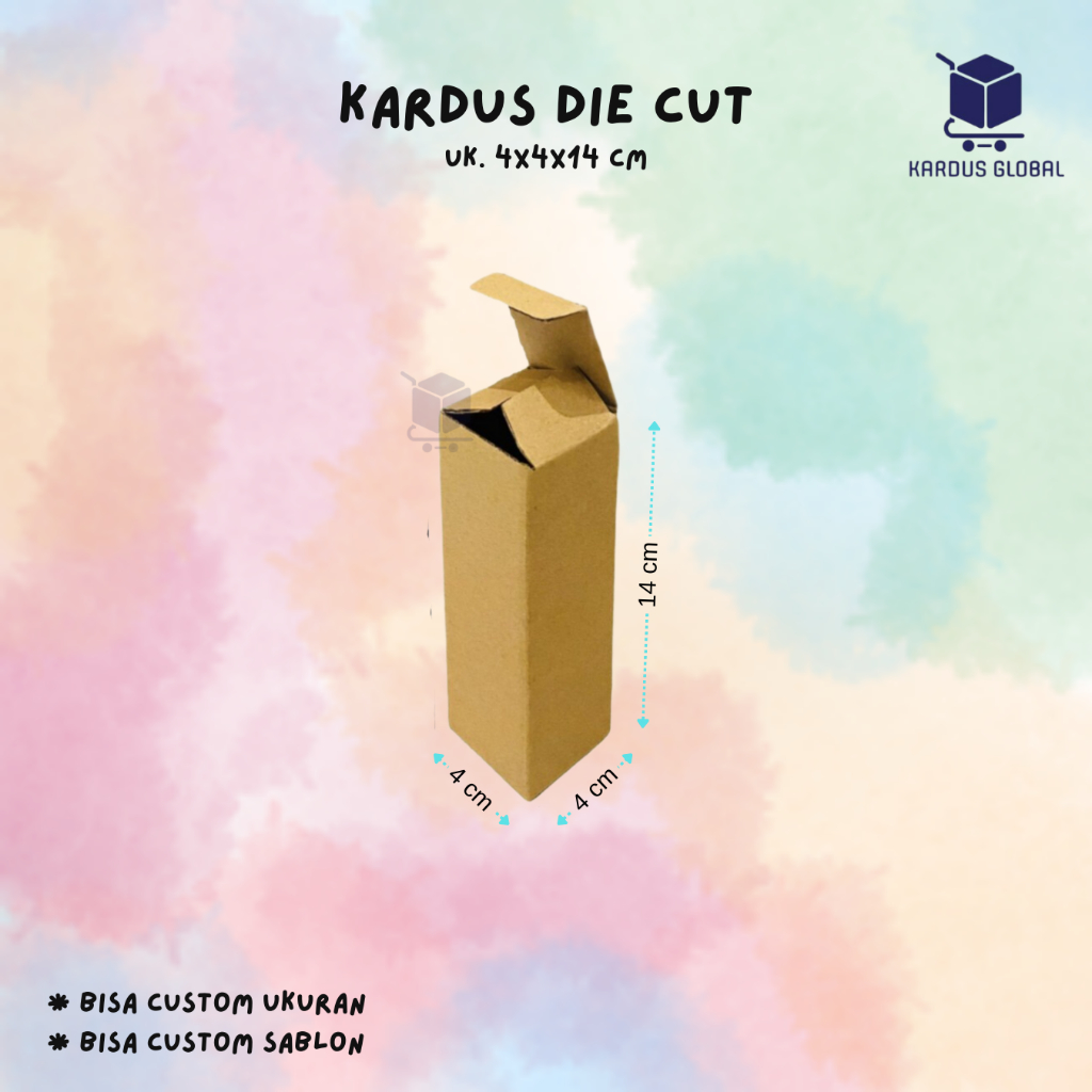 

KARDUS DIE CUT POLOS BARU UKURAN 4x4x14 CM