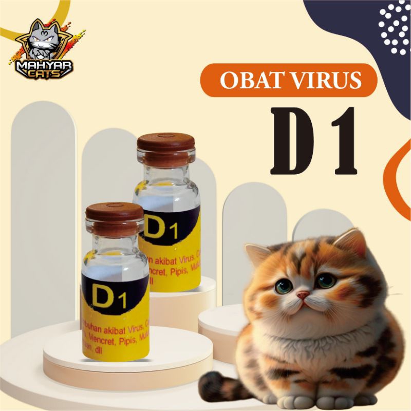 Obat kucing D1 [ obat suntik ] obat flu berat, obat virus calici, distemper, panleu