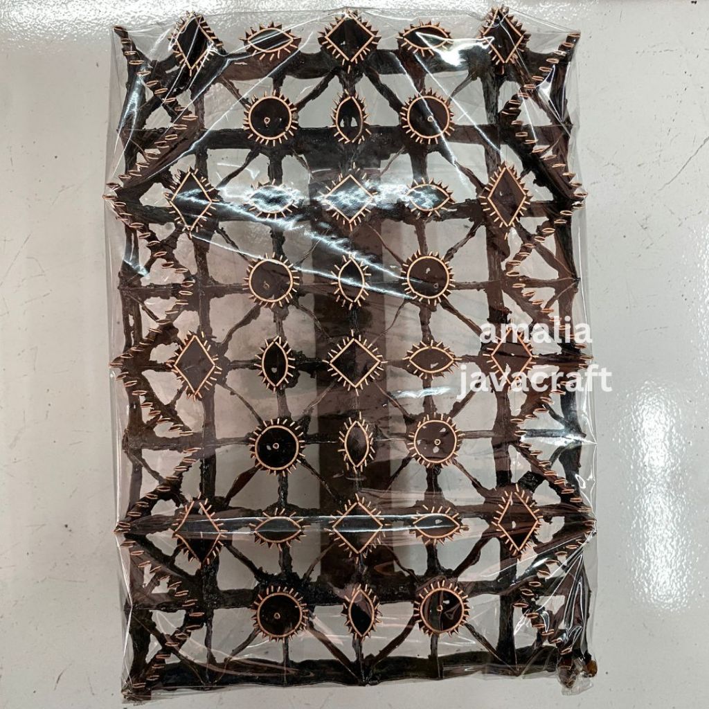 alat cap batik tembaga motif geometri canting cap batik