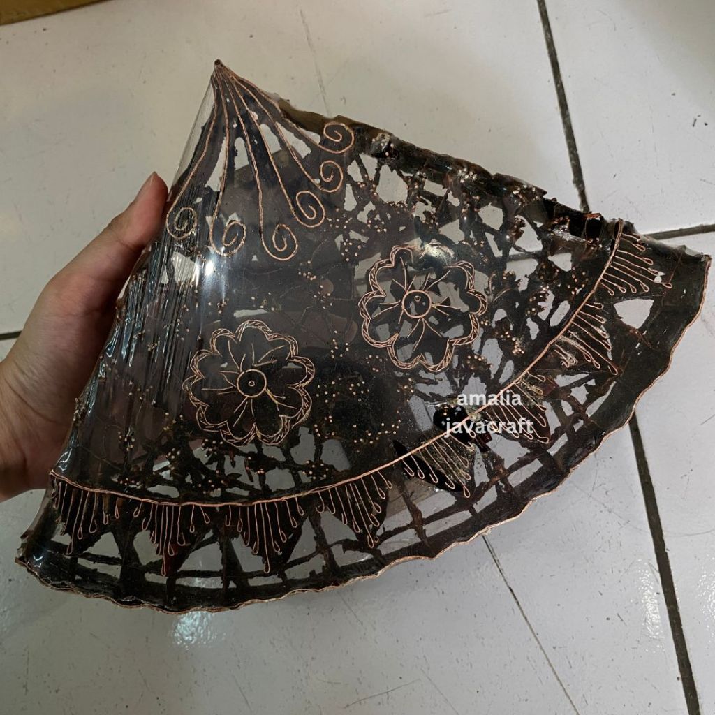 alat cap batik tembaga motif kipas bunga canting cap batik