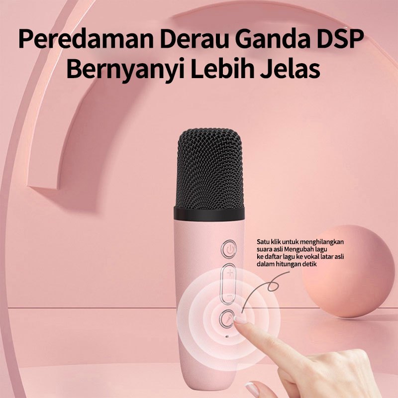 HOT PRODUCT K1 Mini Speaker Bluetooth Karaoke 2 Mic Set Salon Bluetooth bt Speaker karoke With