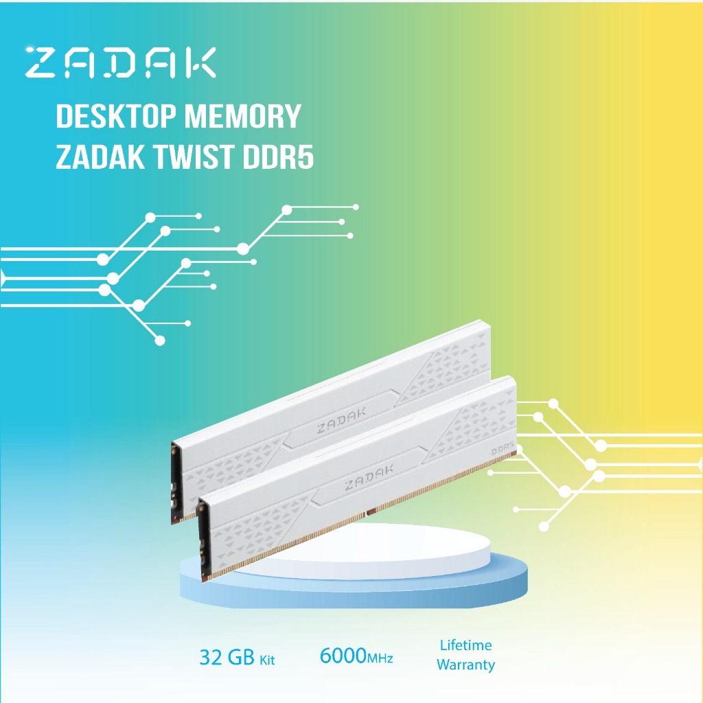 ZADAK Longdimm Twist Gaming 32GB KIT (2 x 16GB) DDR5 6000MHz BLACK & WHITE - RAM PC