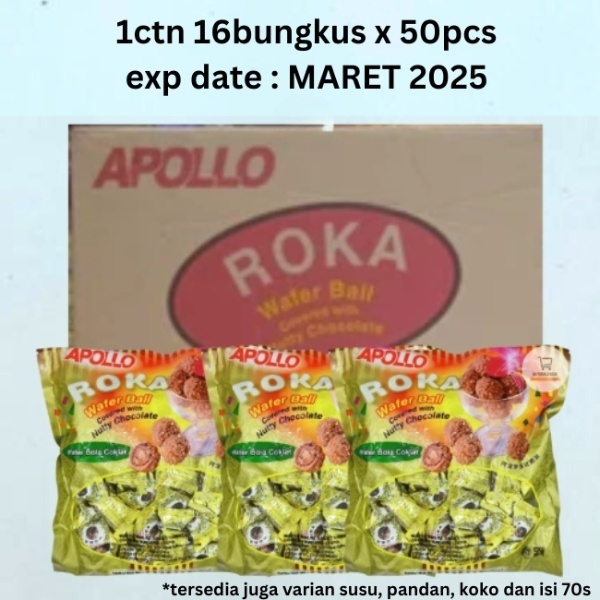 

Paket 8 Bungkus Apollo Roka Wafer Isi 50s All Varian