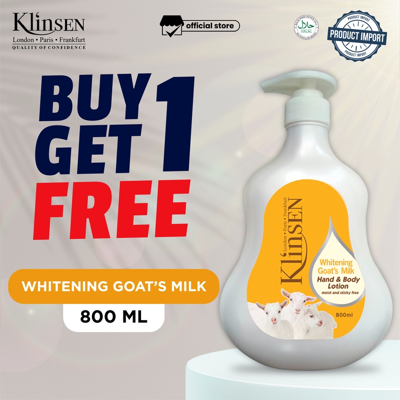 Klinsen Hand & Body Lotion Whitening Goat's Milk 800 ml[BUY 1 GET 1] Klinsen Hand & Body Lotion Whit