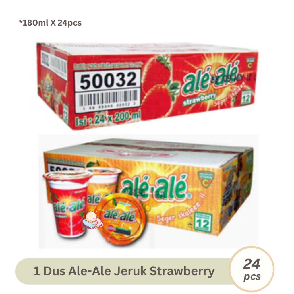 

Ale Ale 1 DUS 180ml isi 24pcs Minuman Rasa Strawberry / Jeruk Ale-Ale