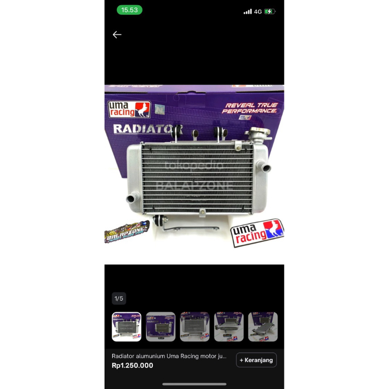 Radiator UMA Racing Jupiter MX 135