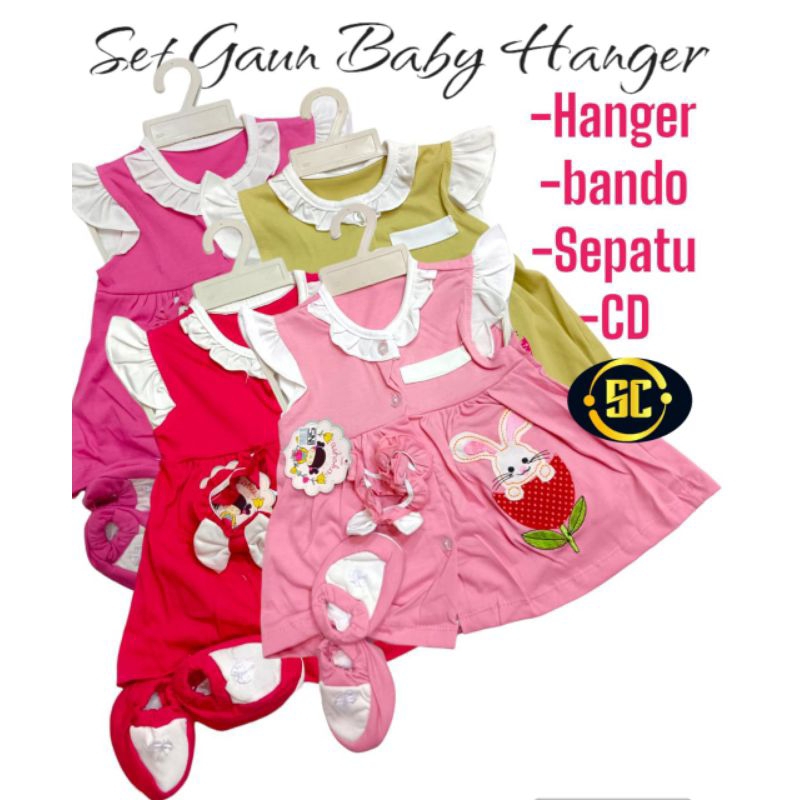 SET DRESS BABY CD+HANGER+SEPATU TERLARIS SUPER MEWAH/DRESS BABY IMPORT PREMIUM