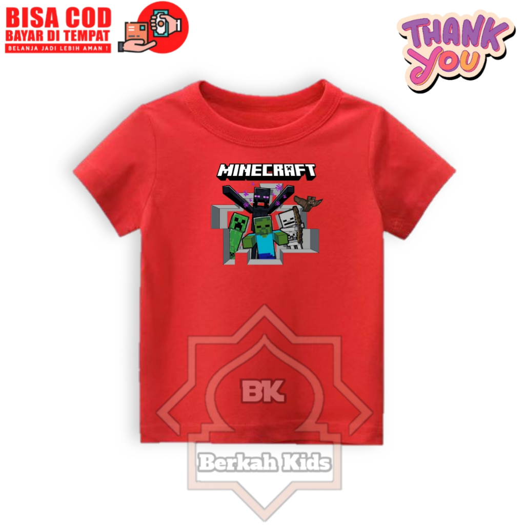 Kaos Anak Minecraft/Kaos Atasan Minecraft Unisex