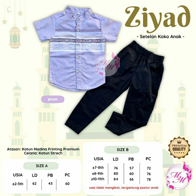 ZIYAD SETELAN ANAK/SETELAN KOKO DAN CHINOS/SETELAN ANAK LAKI - LAKI