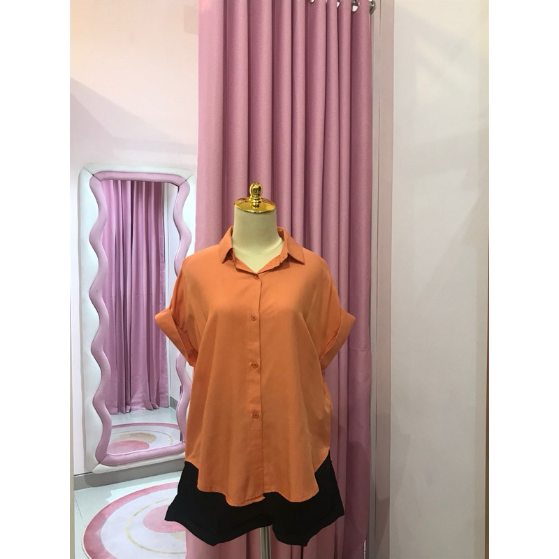 Kemeja Oversize Polos Wanita Lengan Pendek | Bangkok