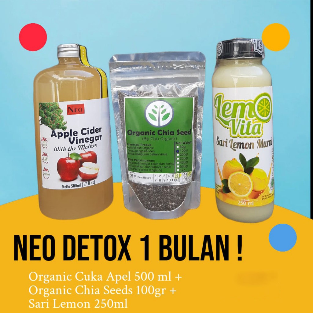 

Neo Detox 1 bulan! Cuka Apel 500ml+Organic Chia Seed 100gr+Sari Lemon 250ml