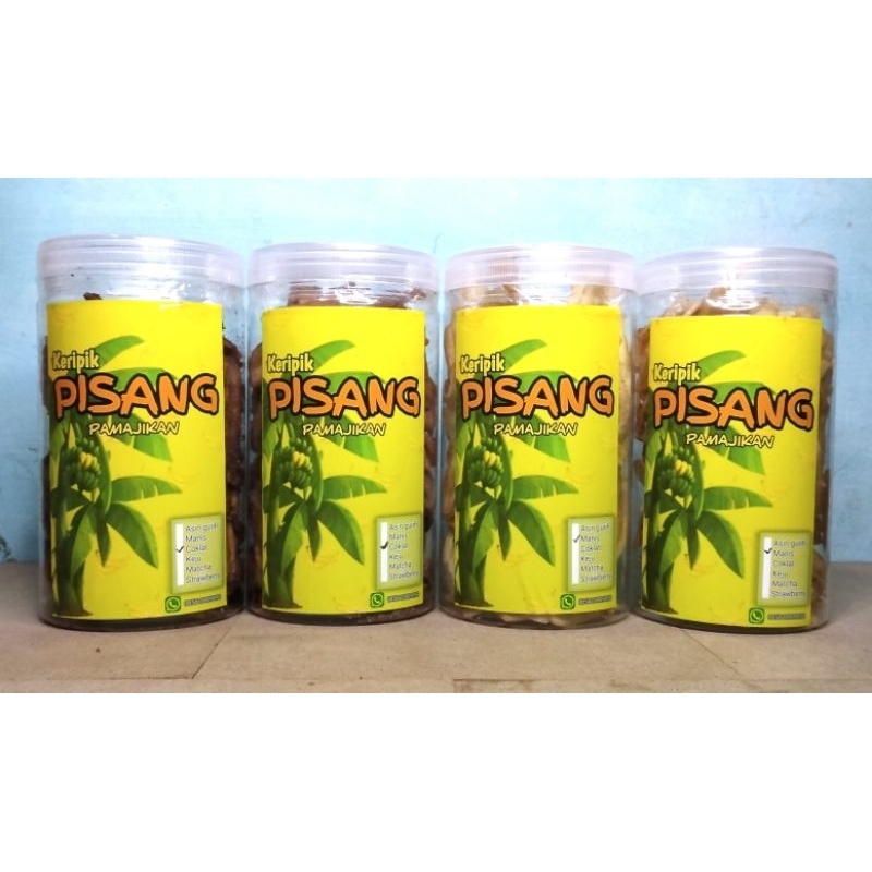 

Keripik Pisang Rasa Manis 500 Gr. Keripik Pisang Manis Toples 500 Ml. Keripik Pisang Manis. Gurih. Coklat. Keju. Strawberry. Macha
