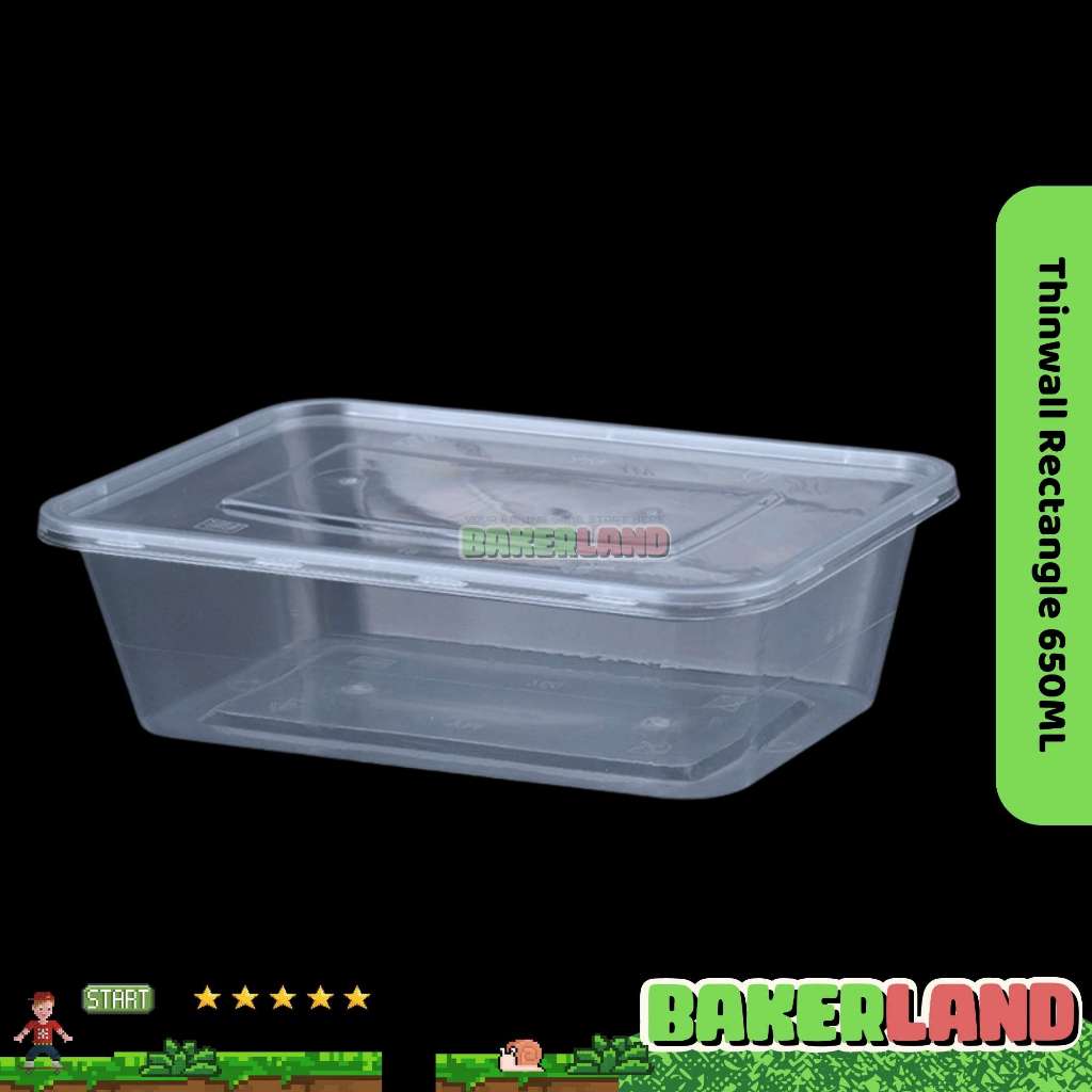 Thinwall 650 ml / Kotak Makan Plastik / Lunch Box Plastik / Wadah plastik / Kemasan makanan Plastik